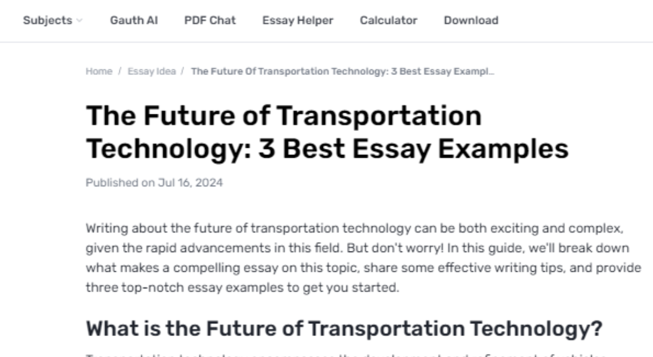 What kind of Transportation Technology Will There Be in the future?